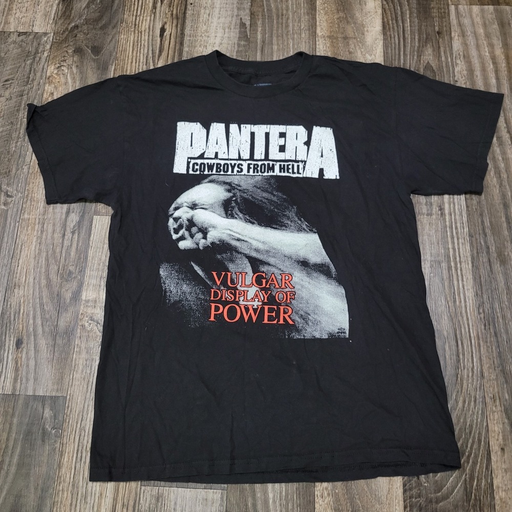 Pantera Vulgar Display of Power Black Metal T-shirt Size Large Stronger Then All